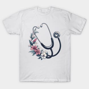 Flower Stethoscope T-Shirt